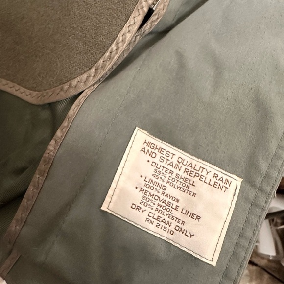 Saks Fifth Avenue Rain & Stain Repellent Trench Coat – Olive – Kids 10 - Picture 10 of 10